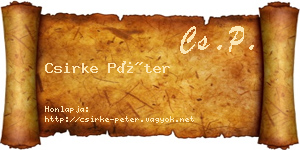 Csirke Péter névjegykártya