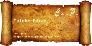 Csirke Péter névjegykártya