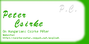 peter csirke business card